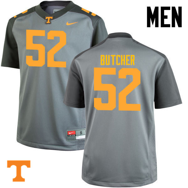 Men #52 Andrew Butcher Tennessee Volunteers College Football Jerseys-Gray - Click Image to Close